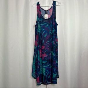 NWT Swimsuit For All Swim Cover Women’s 22/24 Blue Purple Pink Floral Long Tank
